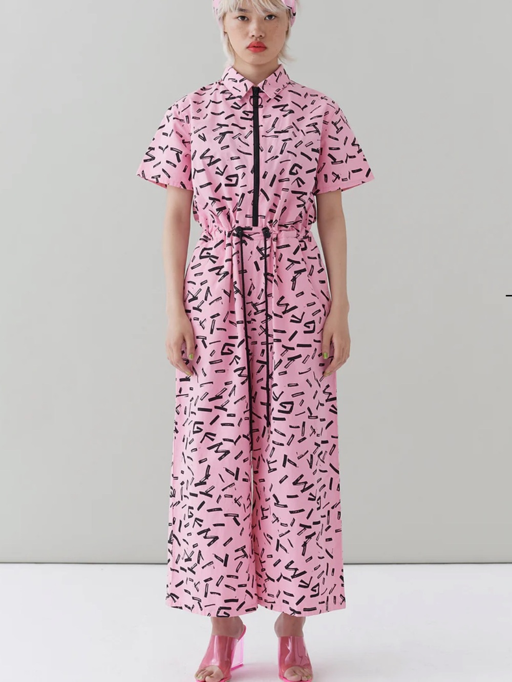 Lazy Oaf G.E.M. Repeat Jumpsuit Wide Leg Artsy Abstract Geometric Print
